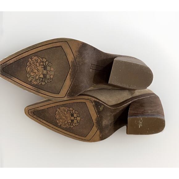 Vince Camuto Women’s 7.5 Tan Suede Leather Elastic Gore Ankle Boots - Picture 7 of 7